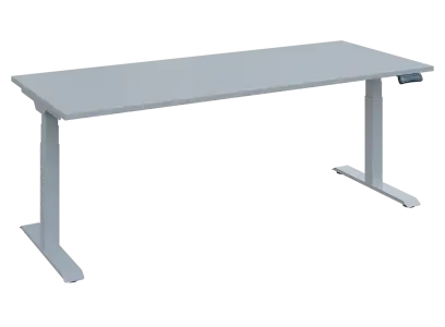 Fleximax 28-20 výškově nastavitelný stůl, kovová podnož stříbrná, deska 25 mm, široký 2000 mm, šedá